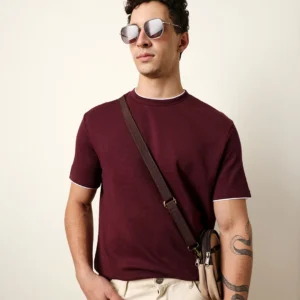 Maroon Regular Fit Tshirt