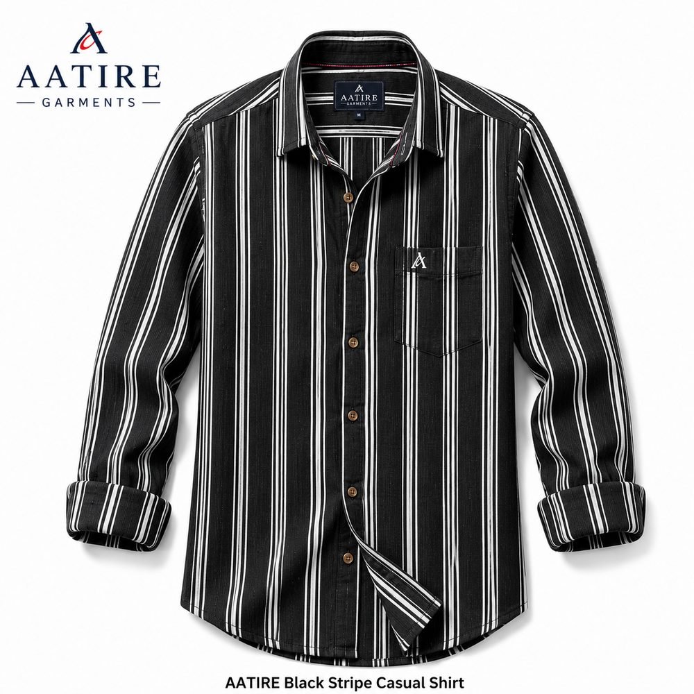 AATIRE Premium Blue Stripe Casual Shirt