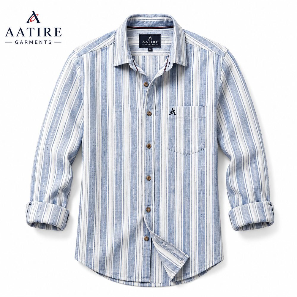 AATIRE Premium Blue Stripe Casual Shirt
