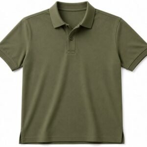 Olive Green Polo Shirt Flat Lay
