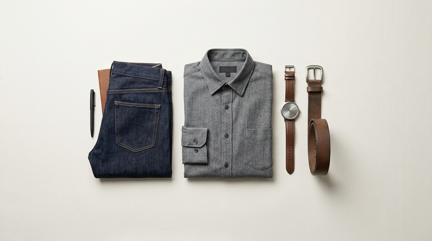 Flat Lay & Minimalist Styling for the Effortless Gentleman