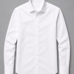 Crisp White Dress Shirt – Flat Lay