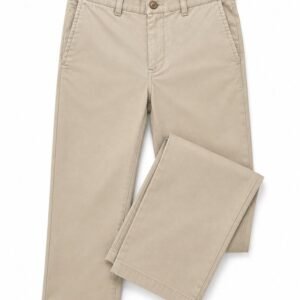 Folded Beige Chino Pants with Label