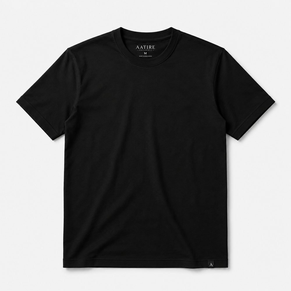 AATIRE Plain Black Tshirt