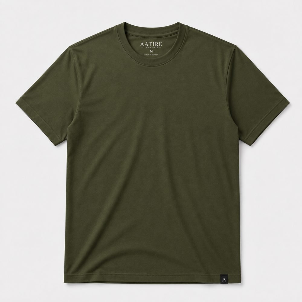 AATIRE Plain Olive Tshirt